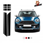 Car Styling Front Bonnet Rear Stripes Hood Trunk Engine Cover Decal Car Stickers Auto Sport Styling Vinyl for BMW Mini F60